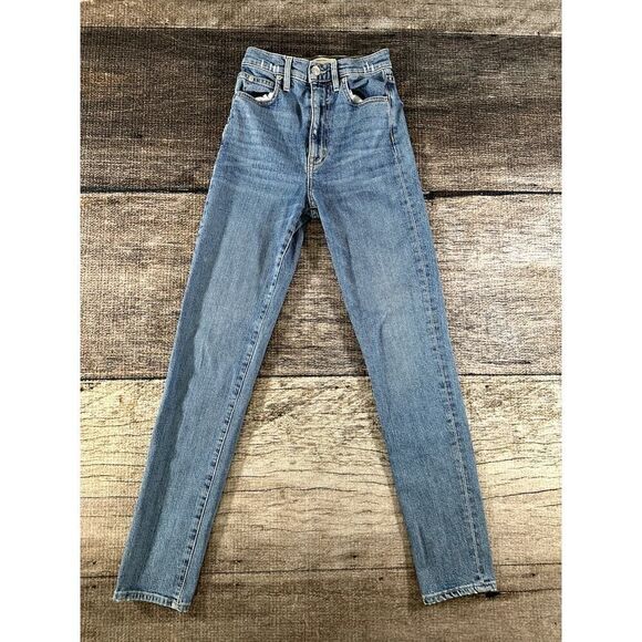 $319 SLVRLAKE Women's Beatnik Slim High-Rise Blue Denim Jeans 24x29 - Picture 1 of 8
